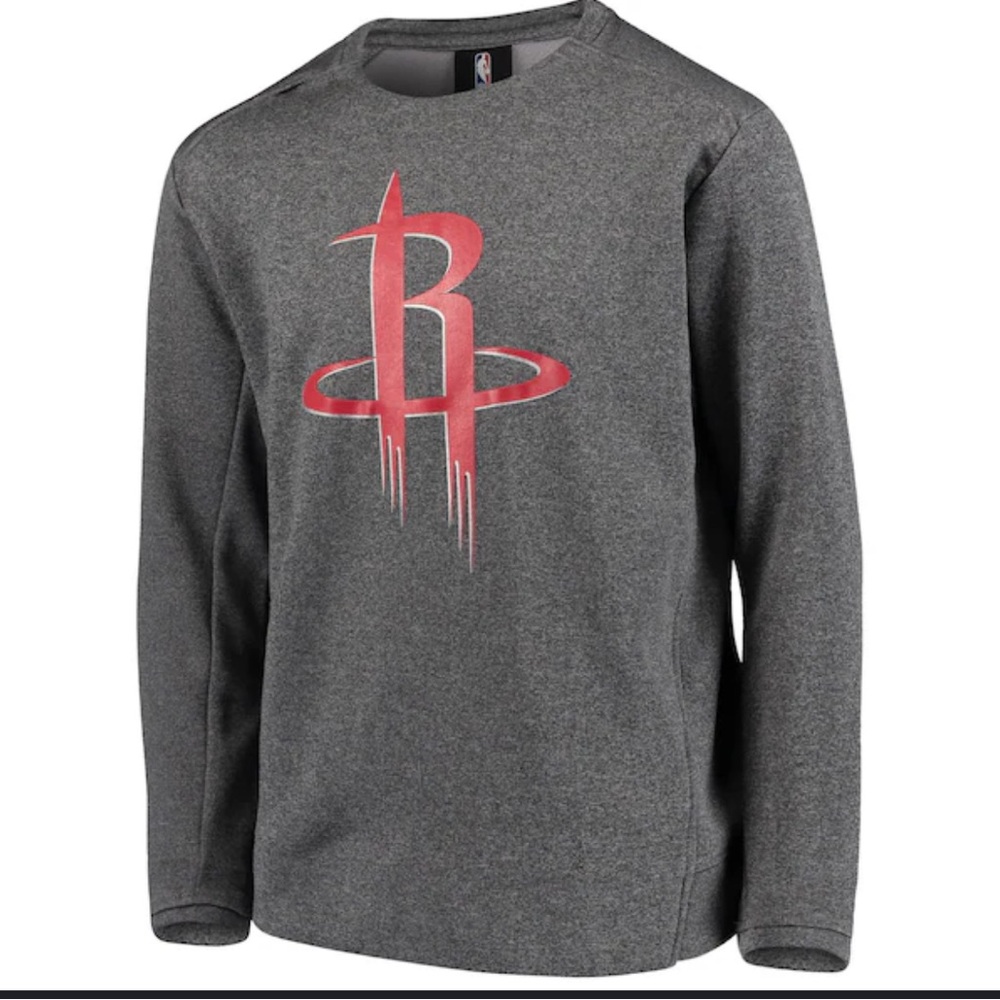 Houston Rockets Youth Performance Fleece Crew Sweatshirt - Heathered Gray